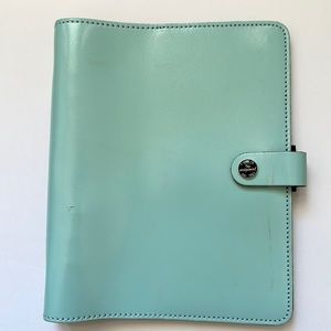 Filofax A5 duck blue leather planner